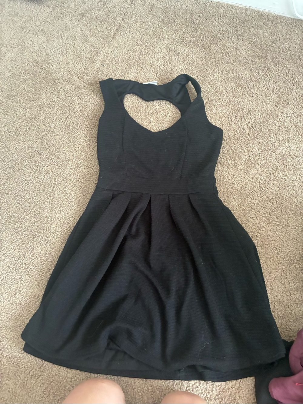 La Hearts Black Mini Dress with Heart Back Cutout